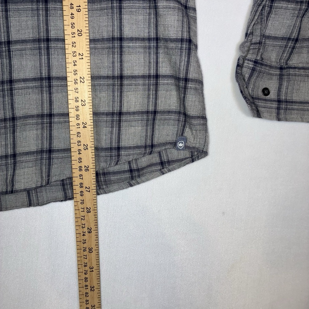 Peter Millar Button Down Mens XL Grey Blue Plaid Long Sleeve Luxury Casual Shirt - Picture 5 of 9